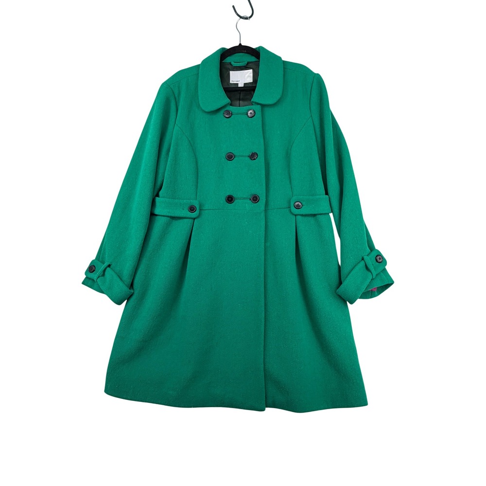 Old Navy Kelly Green double breasted Pleated Pea coat SizeXL